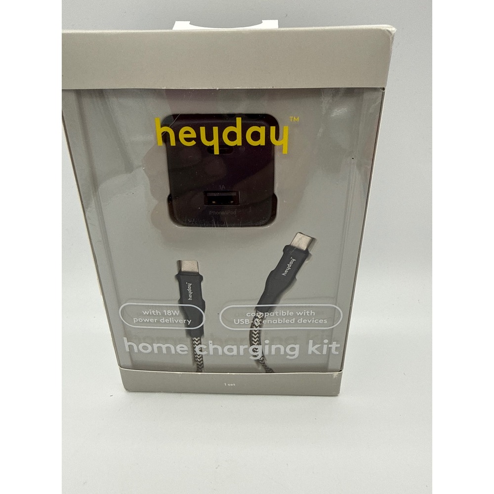 Heyday Home Charging Kit Unisex OS Black New 18W USB-C Power Delivery‎ 6ft Cable